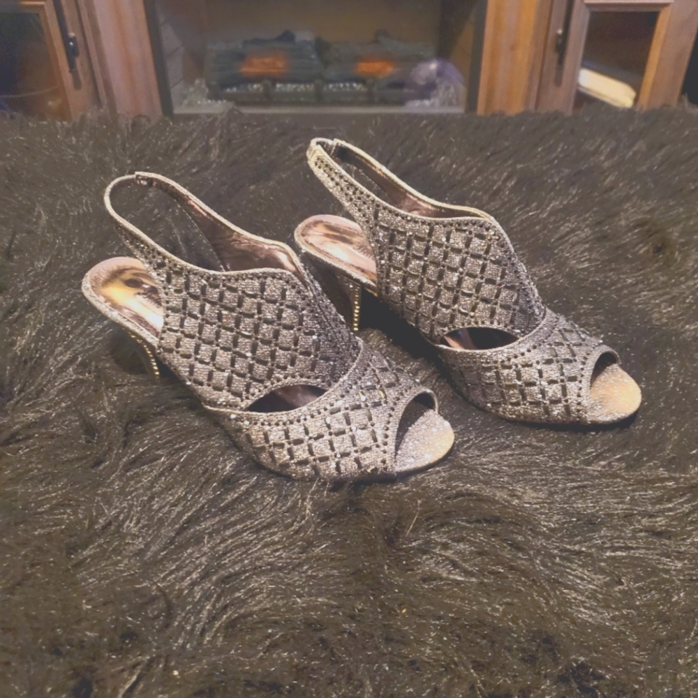 Beautiful sparkly heeled sandals